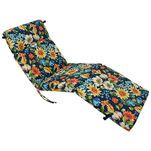 72-Inch By 24-Inch Patterned Polyester Outdoor Chaise Lounge Cushion 93475-Reo-59
