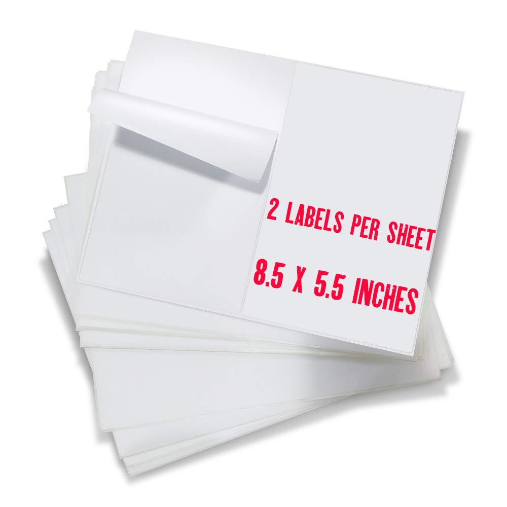 All purpose labels Shipping address 2 up half sheets | 200 labels or 100 self adhesive sticker paper for Laser and Inkjet Printer FBA Barcode - AG STORE