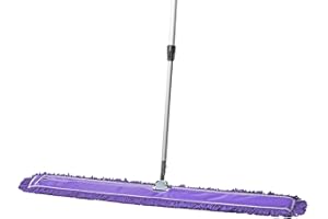 Tidy Tools 48 Inch Purple Commercial Dust Mop & Floor Sweeper with Extendable Handle – Mop for Hardwood, Tile, and Concrete Floor Cleaning