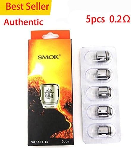 5pcs BABŸ T6 0.2 Cǒils For Smǒk ŦḞV8 BABŸ / BIG BABŸ TAṄK ȘticḰ V8 Ŧ-Priv ProColŏr Aliȇn KIŦ