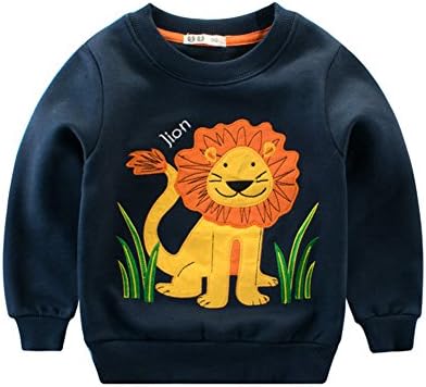 Baby Boys Tees T Shirt Cotton Cartoon Pattern Kids Pullovers Long Sleeve O Neck 2-8T
