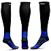 KKUP2U Compression Socks for Men & Women, 20-30 mmhg Medical Graduated Compression for Flight, Maternity, Travel, Nurses,Athletics, Running - Boost Stamina, Circulation & Recovery -Blue XL