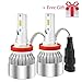 AMBOTHER H8 H9 H11 Led Headlight Bulbs Car Replacement Kit, 72W 7600LM 6500K Xenon White CSP Chips/Internal Driver Free 2X Car Dust Covers