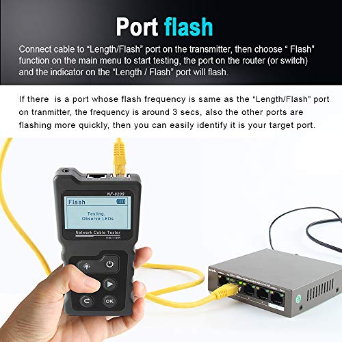 Noyafa Network Cable Tester, NF8209 4 in 1 PoE Wire Tracker with NVC