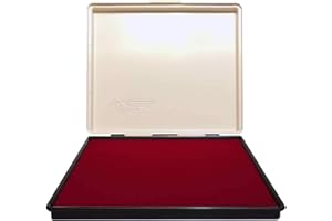 Uimprint Extra Large 8'' x 12'' Industrial Rubber Stamp Ink Pad in Metal Case, Red Stamp Pad