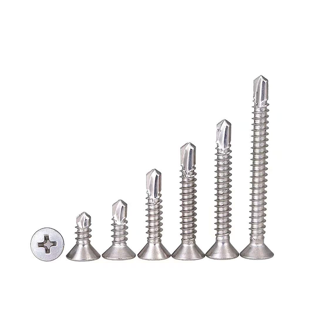 BOZONLI M4.2 Self Drilling Screws Self Tapping Screws for Metal, Flat Head Phillips Drill Tail Screws, M4.2×13mm,20 pcs