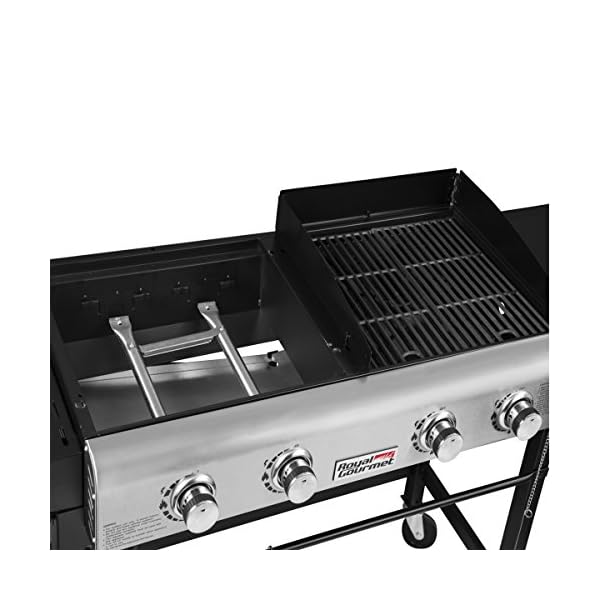 Royal-Gourmet-GD401C-4-Burner-Portable-Propane-Flat-Top-Gas-Grill-and-Griddle-Combo-Black