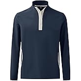 M MAELREG Mens Half Button Golf Pullover for Men with Pockets Mock Neck Sports Dry Fit Lightweight Long Sleeve Mens Pullover