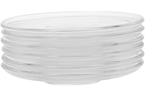 Veemoon 6pcs Glass Tea Saucers 9x9cm Round Coasters Table Mats for Tea Cups and Snack Plates