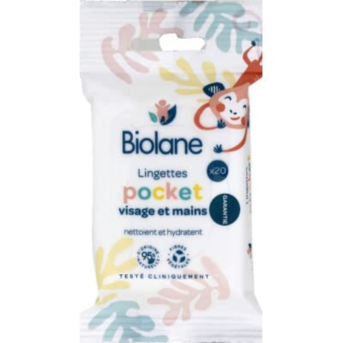 Biolane Pocket Face and Hand Wipes - Pack of 20