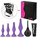 Anal Plug Sex Toys,HISIONLEE 5PCS Sex Anal Toys Silicone Butt Plug Training Kit for Adult Sex Toys & Games Women Male and Beginners (Purple)