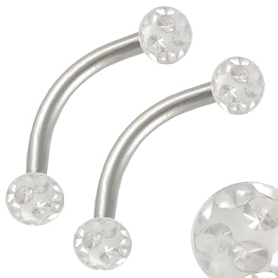 16g 3/8 Stainless Steel eyebrow lip bar ear tragus ring curved straight barbell Crystal ball AOPO Jewelry Piercing 2Pcs AOPO Helix Tshirts For Women Large