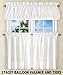 Ellis Curtain Stacey Sheer 56-by-36 inch Tailored Tier Pair Curtains, White, 56x36