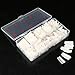 TAKIYA Lady French Nails Half Tips 500pcs Natural Acrylic Flake Nails Half Cover Artificial False Nails & Box (Natural)