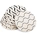 Absorbent Ceramic Stone Coasters for Drinks: Geometric Drink Coaster Set with Cork Back - Round Coasters and Holder Box for Home, Office, Bar - Coffee Table Beverage Cup Mat Sets - 4 Inch, Set of 6