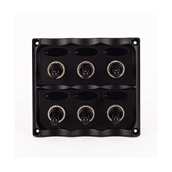 Iztoss-Marine-Electric-Blue-LED-Toggle-Switch-Panel-5-Gang-with-Power-Socket-Panel-12V