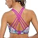CharmLeaks Women's strappy bra workout bra top workout clothes workout tanks sports bra,Pur Chic,Medium