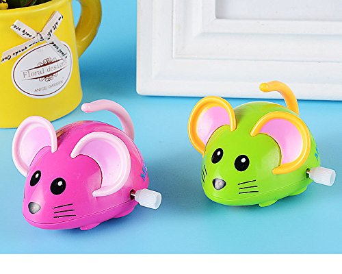 Wcysin 3 Pieces Wind Up Toy Mouse, Cute Clockwork Classic Baby Toddler Kids Toy Random Colors