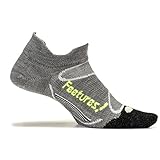 Feetures! - Elite Merino+ Ultra Light - No Show Tab - Gray/Reflector - Size Small - Athletic Running Socks