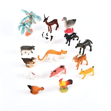 DYTesa 12Pcs/Set Mini Simulate Animals Educational Toys for Kids Scene Props Decoration
