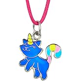 FUN JEWELS Fairy Tale Cute Caticorn Unicorn Cat Color Change Mood Necklace For Girls