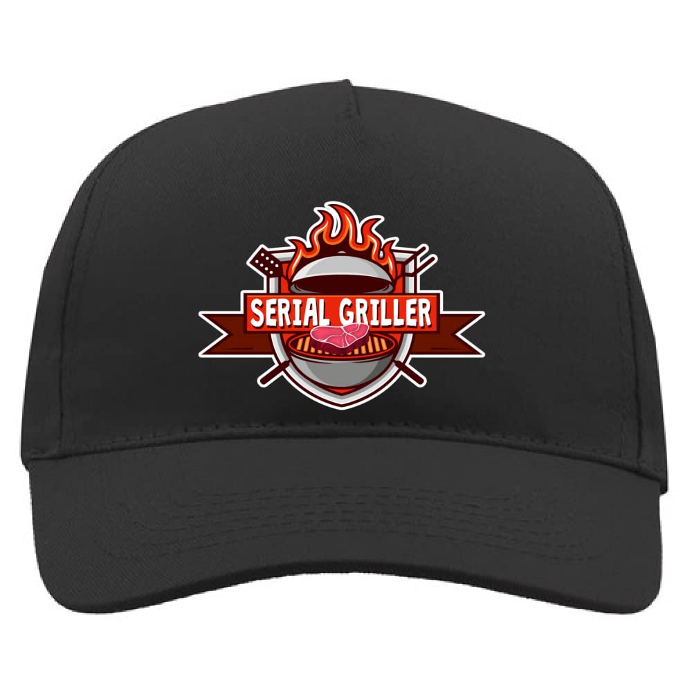 12Print Serial Griller Cap Funny Gadgets Clothing for Who Loves Barbecue, One Size