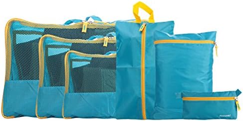 6 Set Travel Storage Bags Travel Multi-functional Clothing Sorting Packages， Travel Packing Organizers &amp; Compression Pouches for Luggage，Luggage Organizer Pouch (Blue)