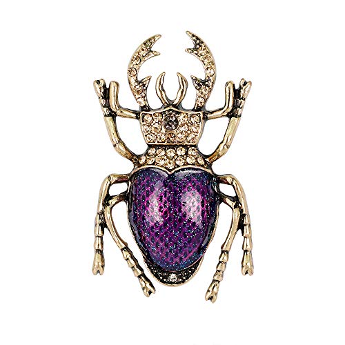 YAZILIND Vintage Beetle Brooch Pins Girls Breastpin Corsage Women Birthday Party Jewelry Gift - Thumbnail 5