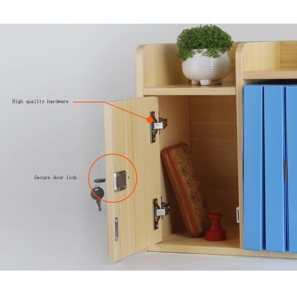 Xyanzi ミニデスクトップ木製引き出し オフィスデスクトップラックドキュメント収納キャビネットホームワークスペース事務用品木製収納ボックス棚ケース 品質検査済 Color Rubber Wood B07trsyryy