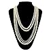 Flapper Girl Vintage 1920s Gatsby Multi-Layer Imitation Pearl Choker Necklace 50''
