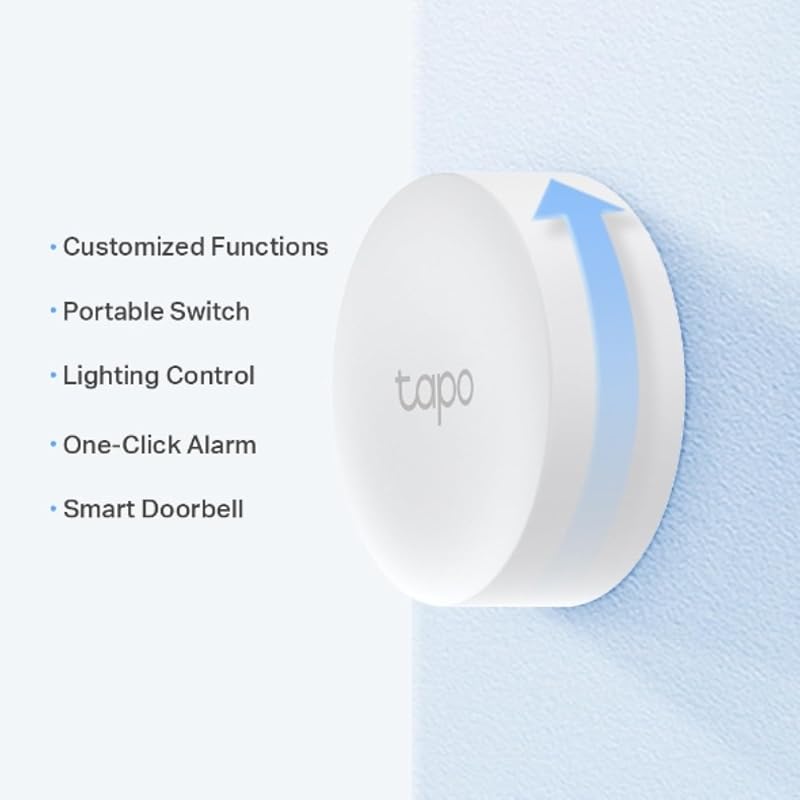 Tp-link tapo s200b - botão inteligente, ações personalizadas, controle de dispositivo inteligente, ativação de alarme com um clique, bateria de longa duração, hub necessário, branco