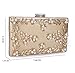 UBORSE Women's Floral Pearl Beaded Evening Handbags Party Clutch Bridal Purse Golden