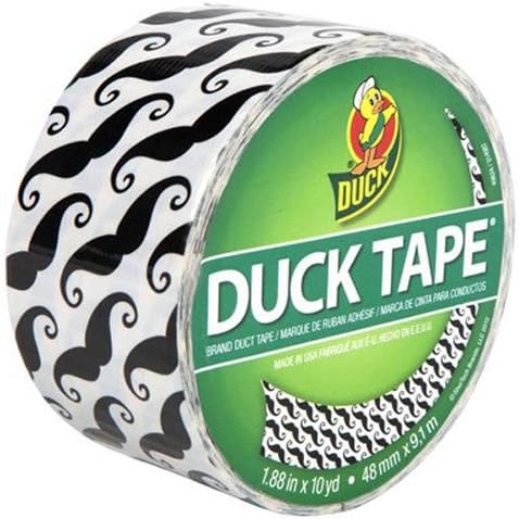 Duck Brand 281026 Mustaches Printed Duct Tape, 1.88-Inch x 10 Yards