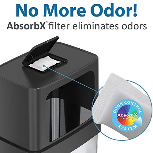 iTouchless 18 Gallon Dual Push Open Trash Can with Wheels and AbsorbX