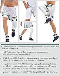 4 Pack Men's 3/4 One Leg Compression Tights Pants