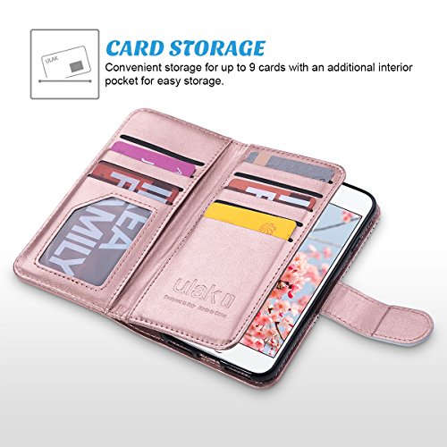 image for ULAK iPhone 7 Case Wallet, Flip iPhone 8 Wallet Case,Premium PU Leathe
