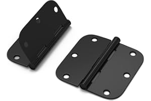 Haidms 3Pack Black Door Hinges Removable Pin Door Hinges Interior Door Hinges Black Door Hardware Residential 5/8" Corners Door Hinges Matte Black