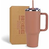 Hogg Big Swig 40 oz Tumbler with Handle and Straw - Catatonia Cocoa, 40oz Insulated Stainless Steel, Water Tumbler with Straw, Water Cup with Handle, Versatile Leak Proof Lid