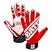 Battle Ultra-Stick Football Gloves - Ultra-Tack Sticky Palm Receivers Gloves - Pro-Style Receiver Gloves, Adult, Adult Small, Red/White