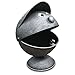WHW Whole House Worlds Big Mouth Smokey Ashtray, Lidded Dome with Pedestal Base, Lift Up Visor, BBQ Grill Party Style, Gray Distressed Lacquered Iron, 6 Inches Tall