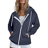 Dokotoo Women's Full Zip Up Hoodie Long Sleeve Hooded Sweatshirts Pockets Jacket Coat for Women