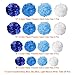 Paxcoo 28 Pcs Boy Baby Shower Blue Tissue Pom Poms Decorations for Boy First Party