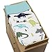 Sweet Jojo Designs Blue Green Modern Dinosaur Boy Baby Changing Pad Cover – Infant Newborn Diaper Table Change Mat Sheet - Turquoise Navy Boho Bohemian Mod Dinosaurs Prehistoric Grey and White Volcano