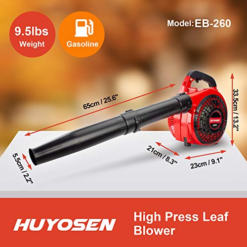 HUYOSEN Leaf Blowers 2Cycle Engine 26CC Gas Blower Cordless Handheld