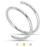 Double Nose Ring Hoop for Single Piercing, 14k Gold