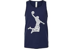 Threadrock Boys Basketball Player Typography Word Art Youth Tank Top
