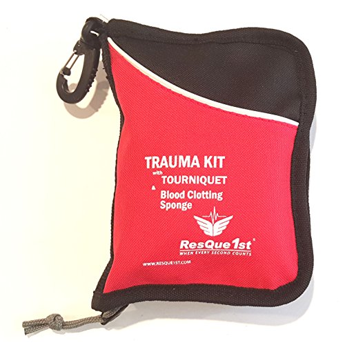 ResQue1st Trauma & Auto Emergency First Aid Kit with QuikClot Blood
