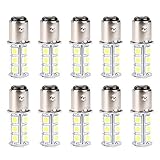 10-Pack 1157 2057 2357 7528 BAY15D 18-SMD LED Bulbs For Turn Tail Signal Brake Light Lamp Backup Lamps RV Camper Warm White