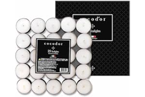 COCOD'OR COCODOR Scented Tealight Candles/Winter Jasmine / 25 Pack / 4-5 Hour Extended Burn Time/Made in Italy, Cotton Wick, Scented Home Deco, Fragrance, Mother's day