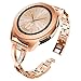 Aiiko Compatible Galaxy Watch (42mm) Bands-20mm X-Link Design Stainless Steel Metal Band Link Bracelet with Rhinestone Diamond Bling Replacement for Samsung Galaxy Watch 42mm/Active 40mm(Rose Gold)